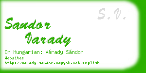 sandor varady business card